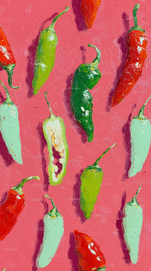 Pepper & Tomatoes Duo— 3D UV Textured Art Print (Choose Your Design)