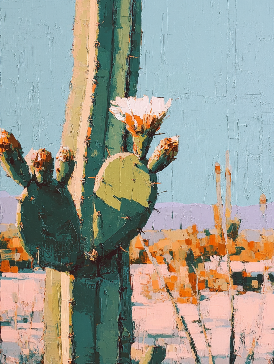 Cactus Flowers — 3D UV Textured Wall Art Prints (Vertical)