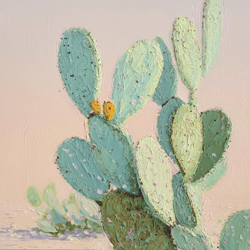 Pastel Prickly Pear Cactus — 3D UV Textured Wall Art Print (Choose Your Design)