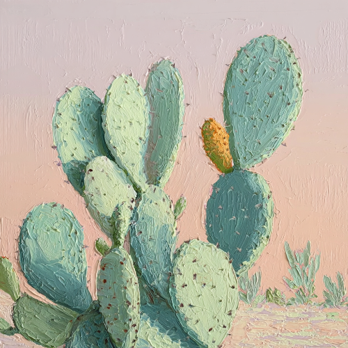 Pastel Prickly Pear Cactus — 3D UV Textured Wall Art Print (Choose Your Design)