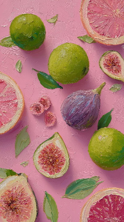Citrus & Fig Medley — 3D UV Textured Art Print (Choose Your Design)