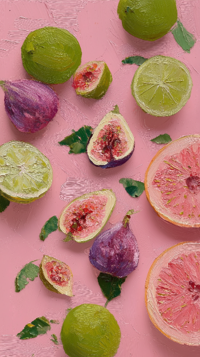 Citrus & Fig Medley — 3-Piece 3D UV Textured Wall Art Set