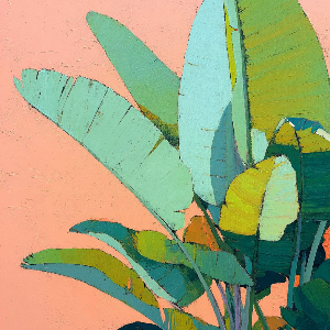 Tropical Leaves in Coral — 3D UV Textured Art Print (Choose Your Design)