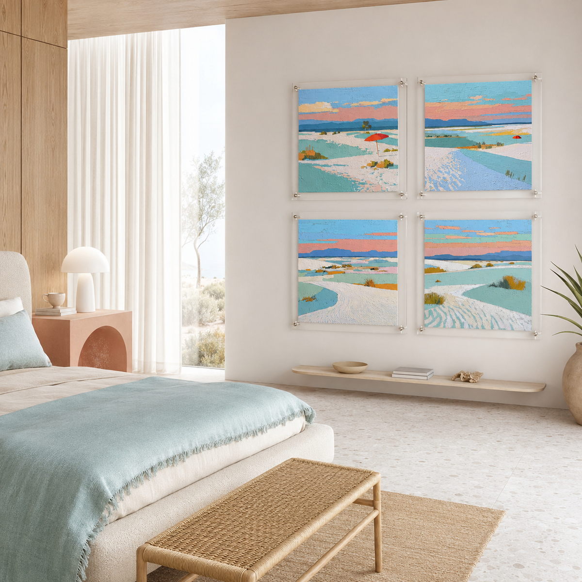 White Sands wall art set in room setting