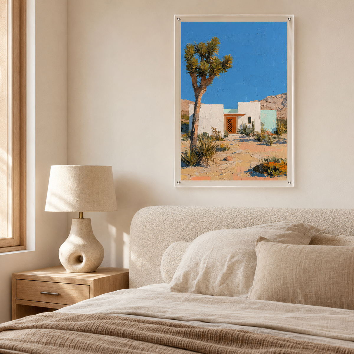 Joshua Tree vertical wall art print in room setting