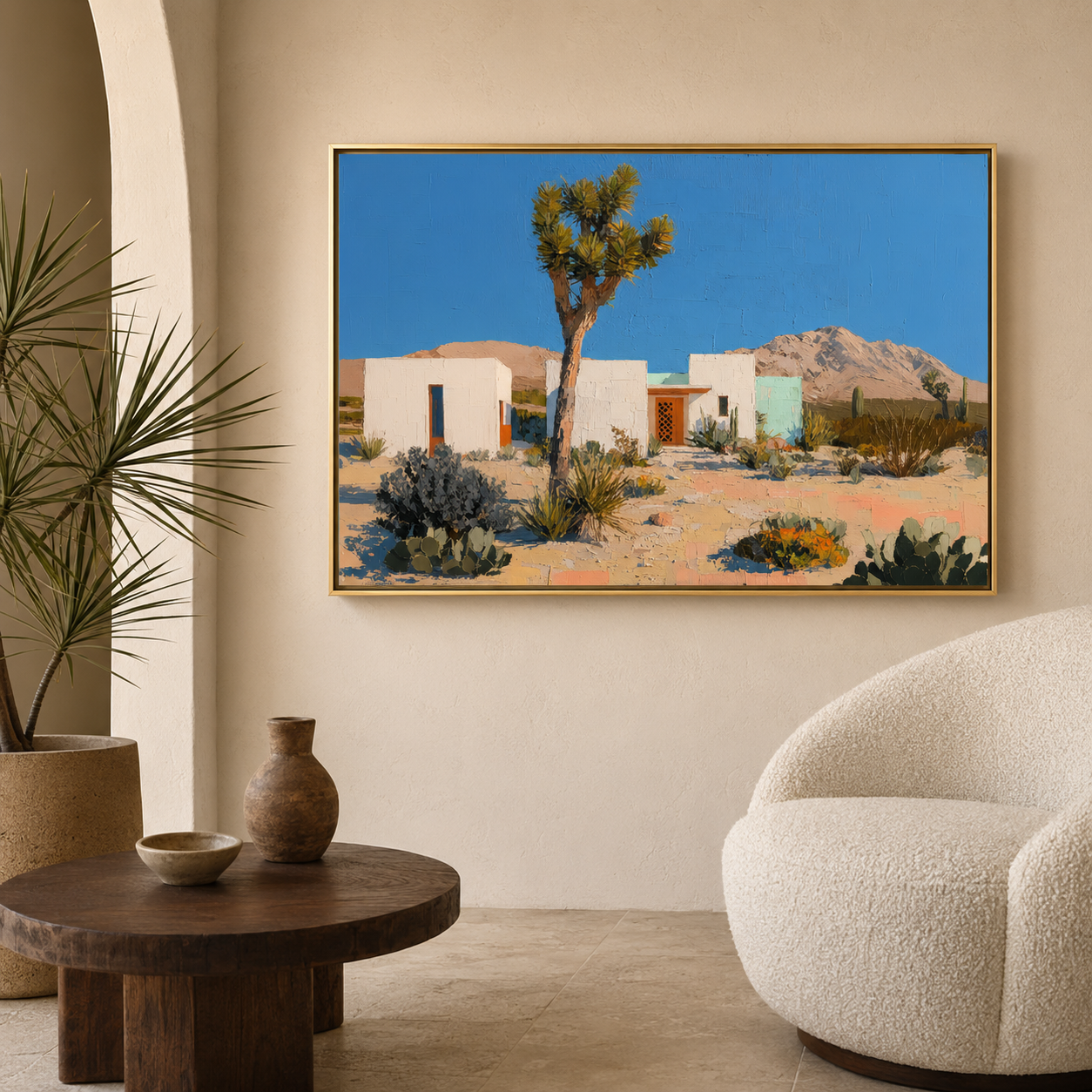 Joshua Tree horizontal wall art print in living room