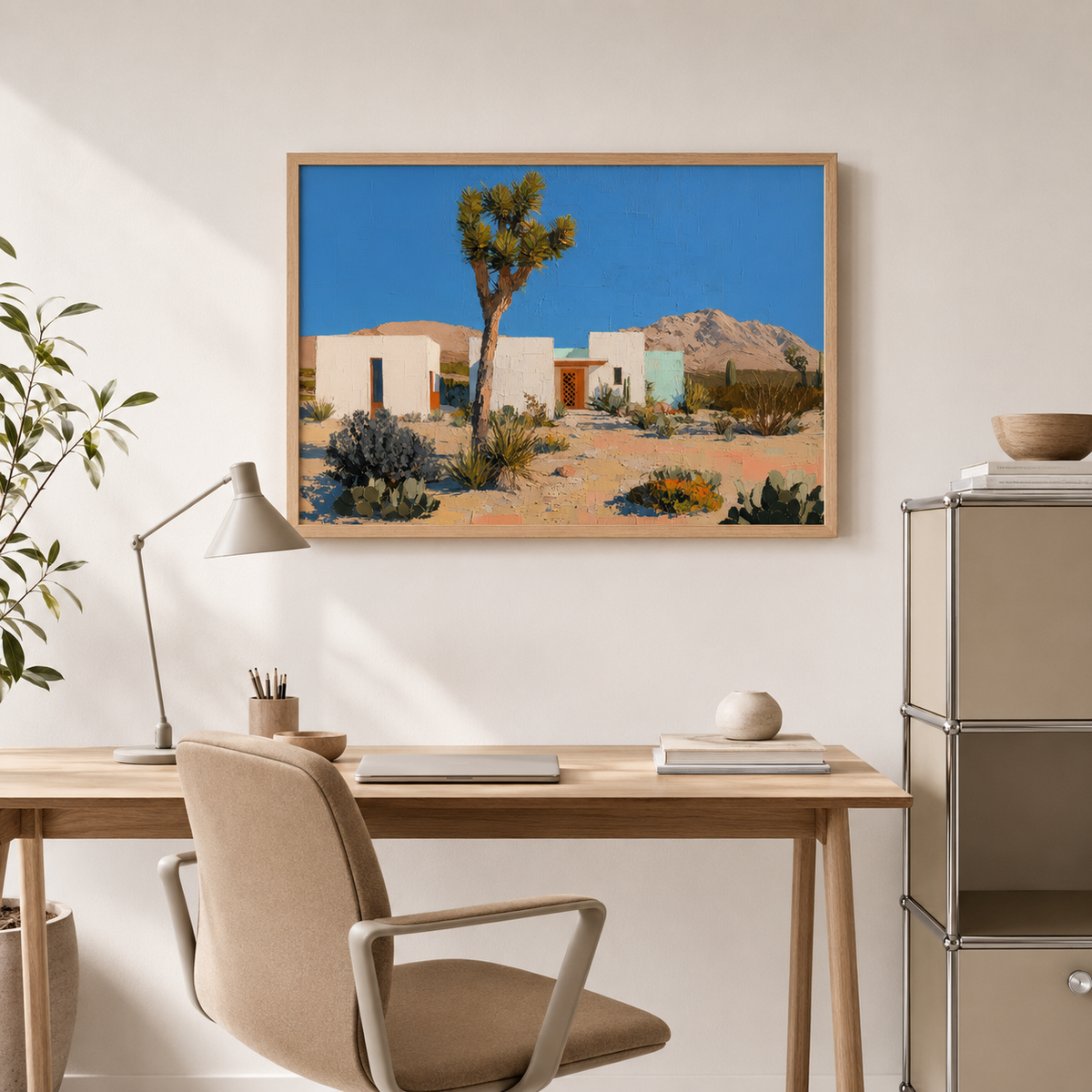Joshua Tree horizontal wall art print in bedroom