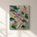 Lotus Blooms 3D UV textured wall art print on white wall