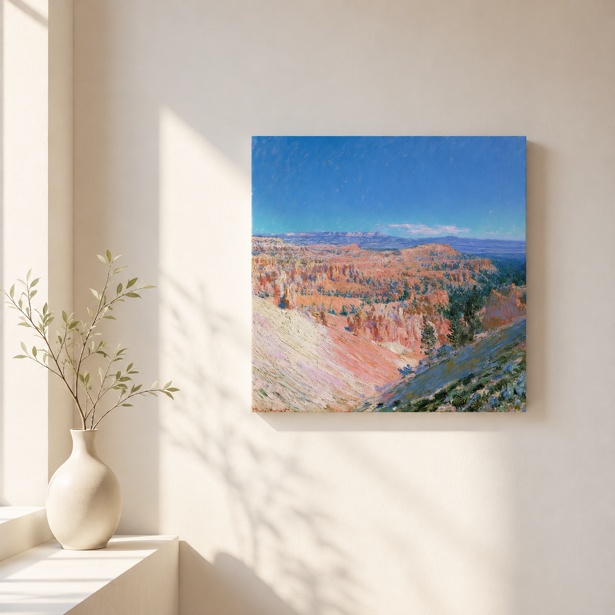 Bryce Canyon 3D UV textured wall art print on white wall