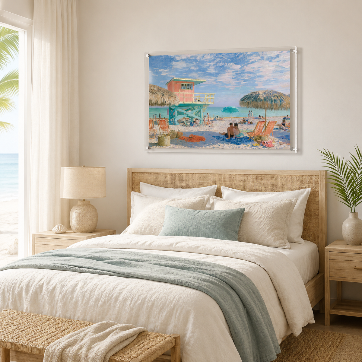 Miami Beach wall art print in room setting