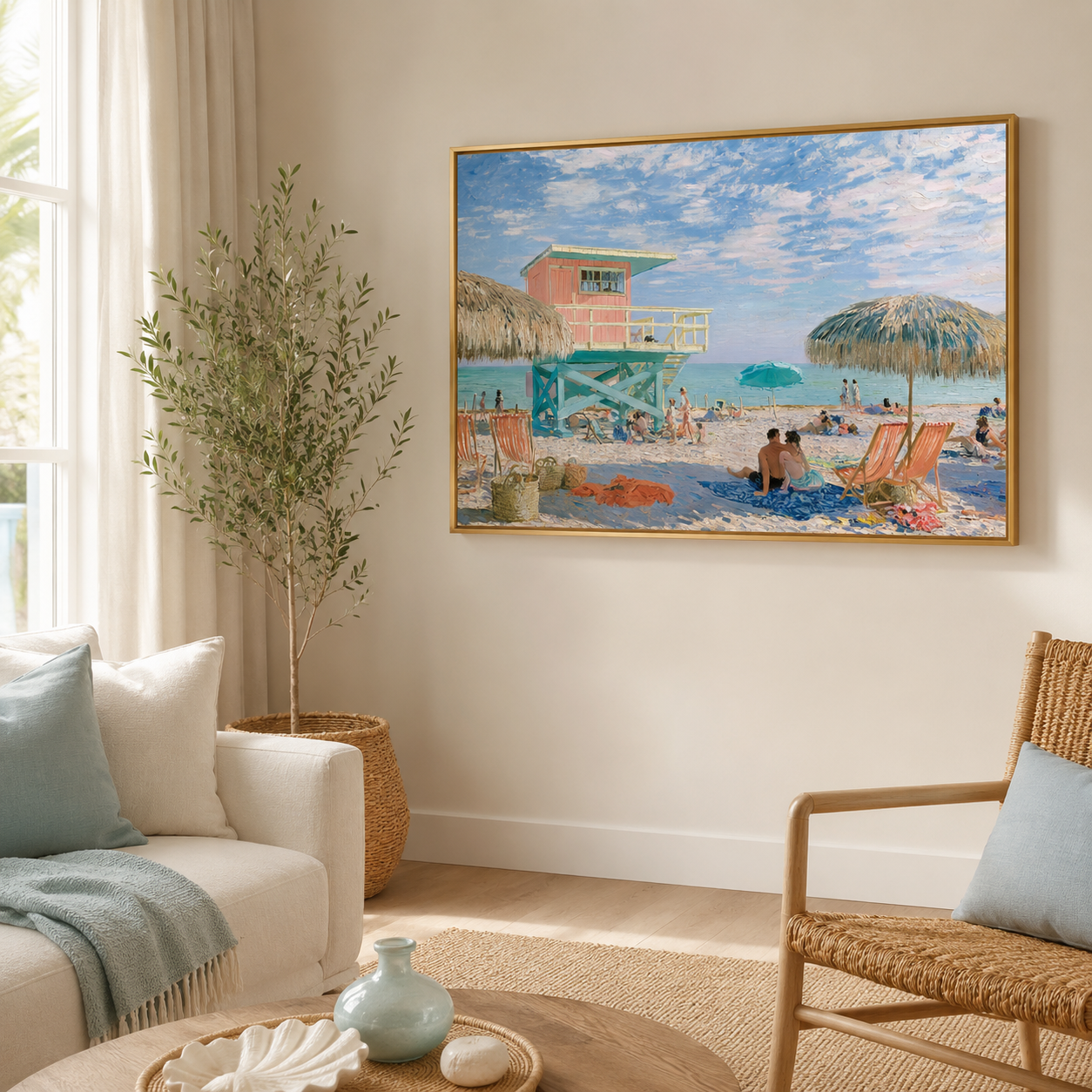 Miami Beach wall art print in living room