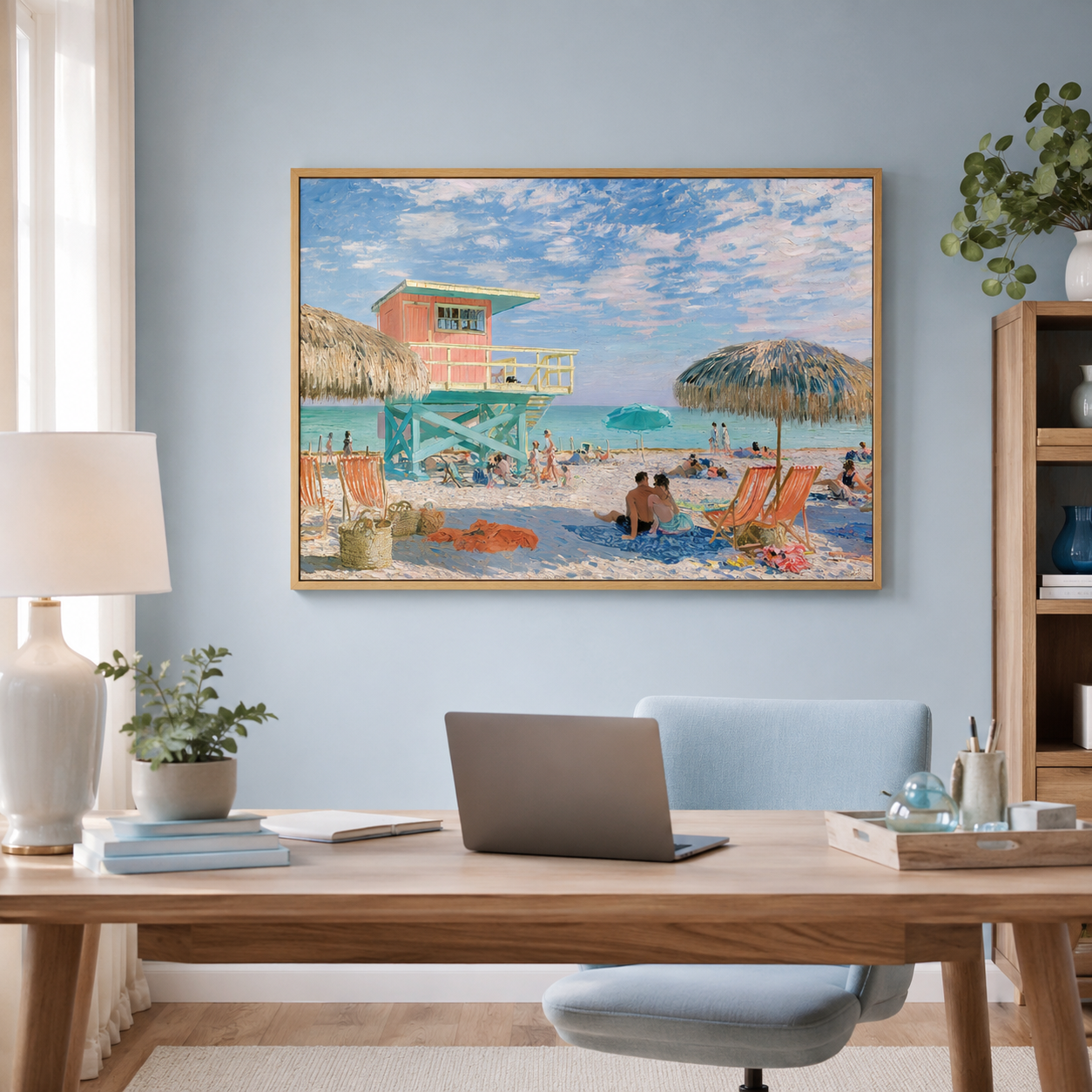 Miami Beach wall art print in bedroom