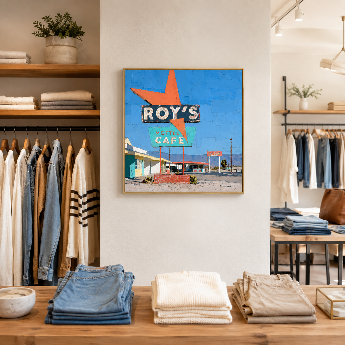 Roy's Motel Cafe wall art print detail view
