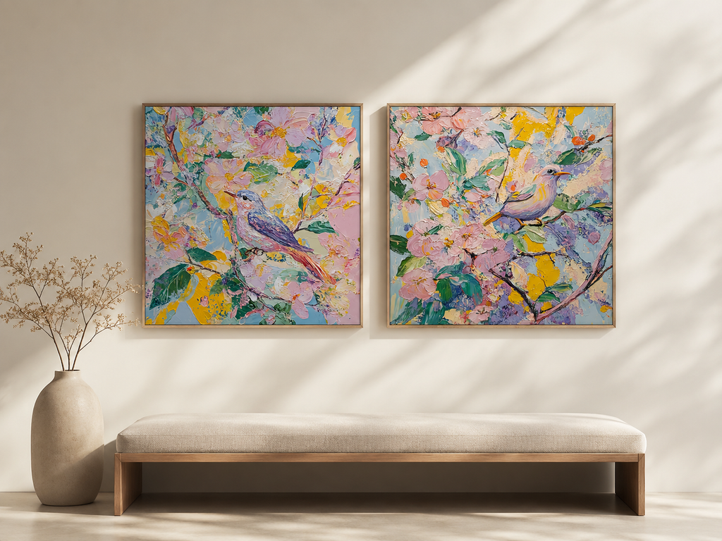 Springlight — 3-Piece 3D UV Textured Wall Art Set