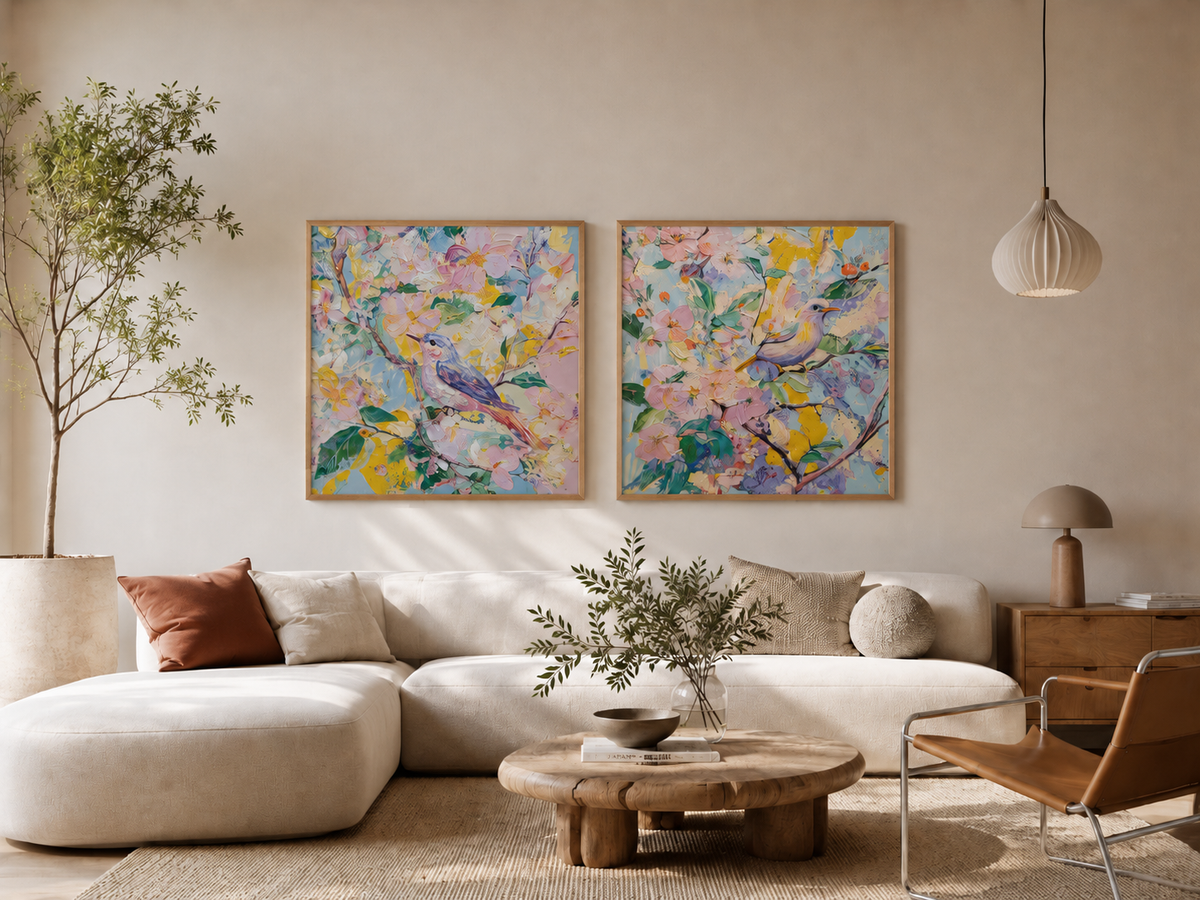 Springlight — 3-Piece 3D UV Textured Wall Art Set