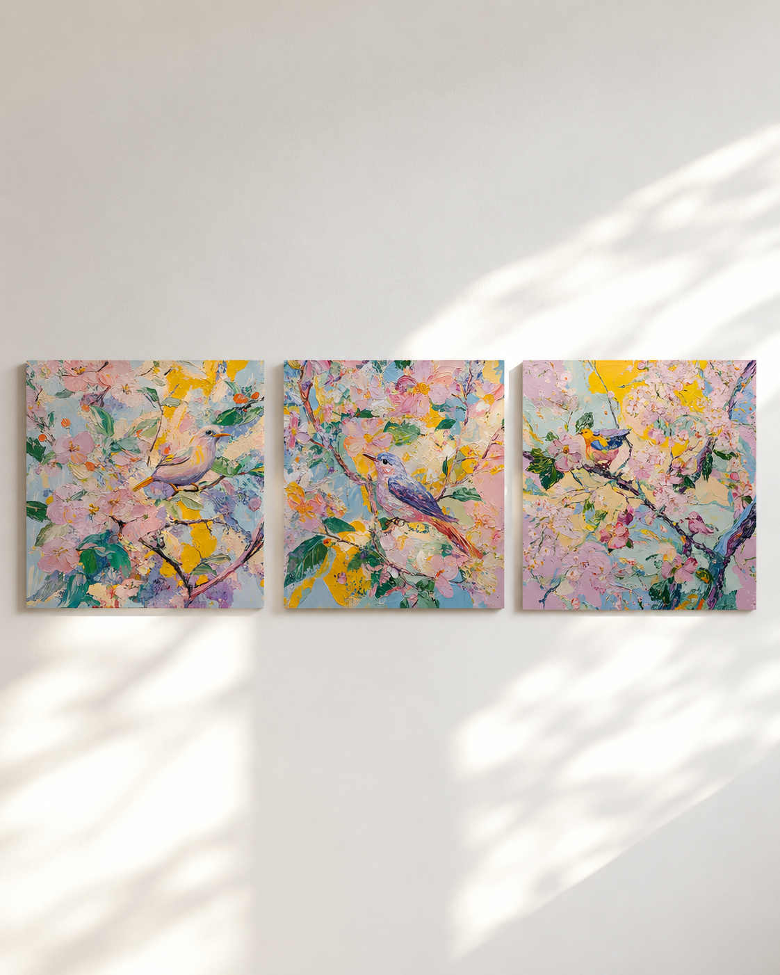 Springlight — 3-Piece 3D UV Textured Wall Art Set