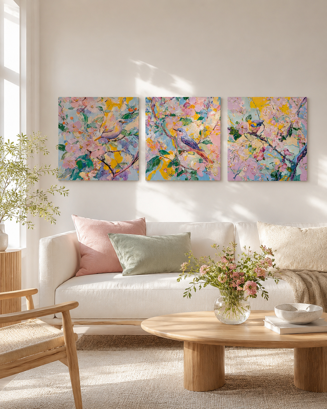 Springlight — 3-Piece 3D UV Textured Wall Art Set