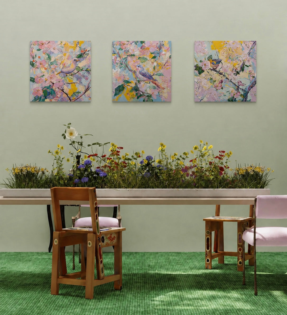 Springlight — 3-Piece 3D UV Textured Wall Art Set