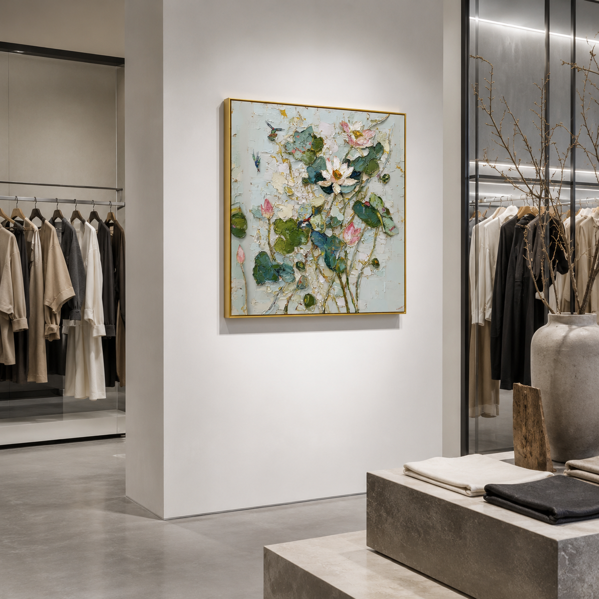 White Lotus square wall art print detail view