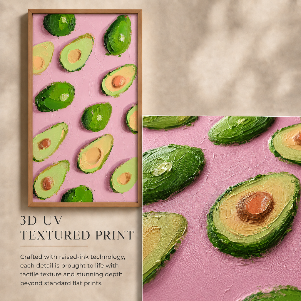Avocado Pop — 3D UV Textured Wall Art Print