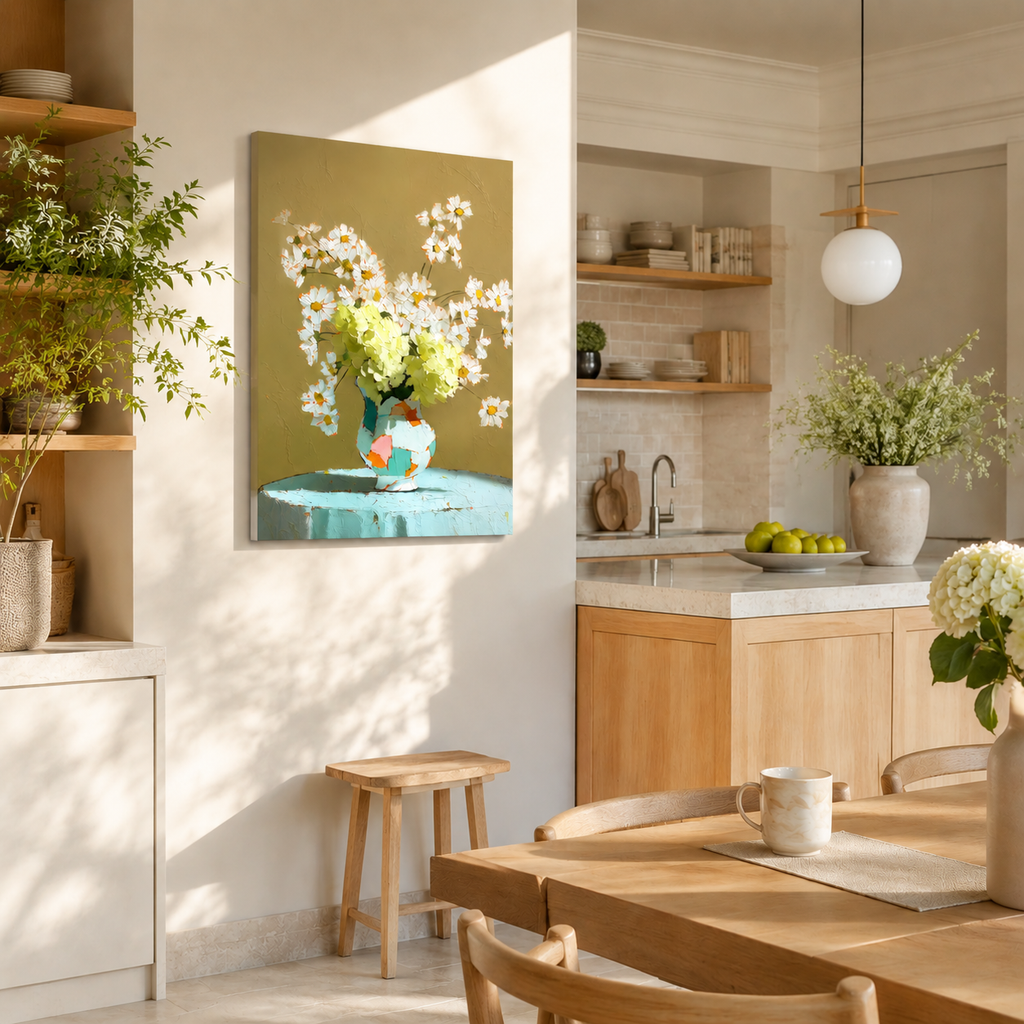 Daisies & Hydrangeas — 3D UV Textured Wall Art Print