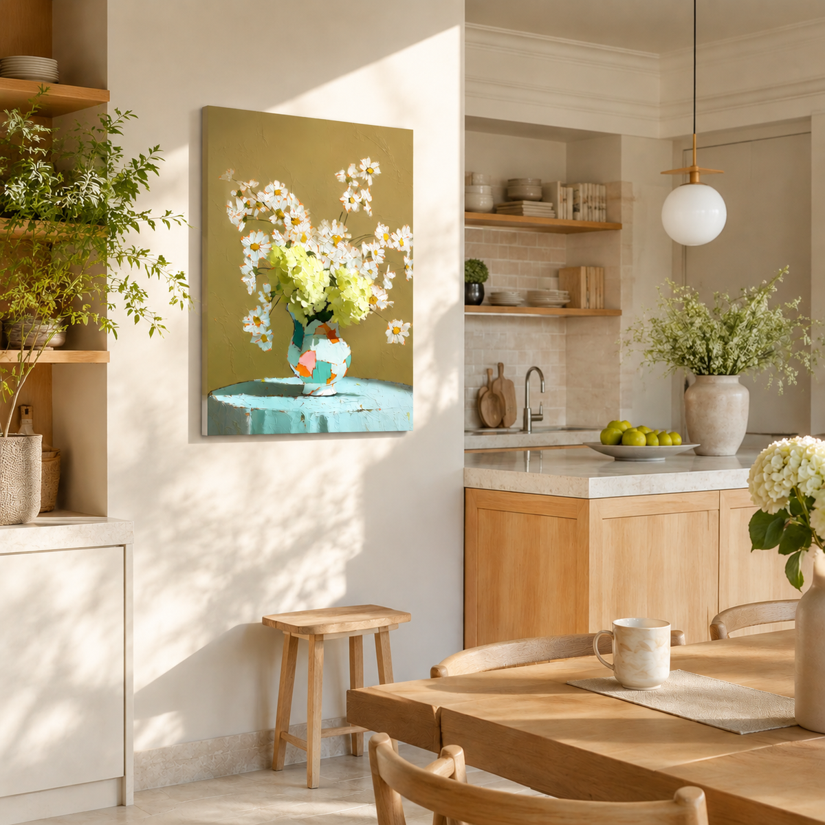 Daisies & Hydrangeas — 3D UV Textured Wall Art Print