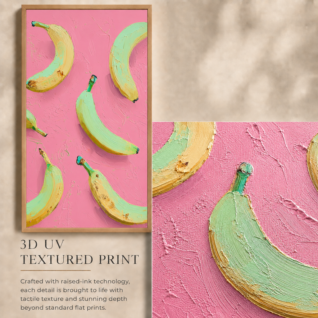 Banana & Grapefruit Pop Duo – 2-Piece 3D UV Textured Wall Art Set