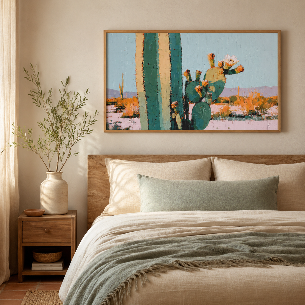 Cactus Flower — 3D UV Textured Wall Art Print (Horizontal)
