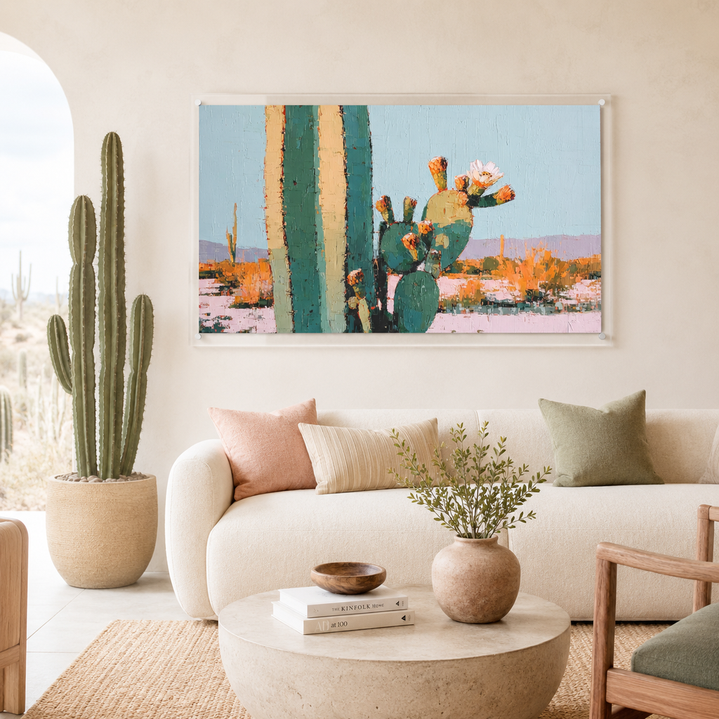 Cactus Flower — 3D UV Textured Wall Art Print (Horizontal)