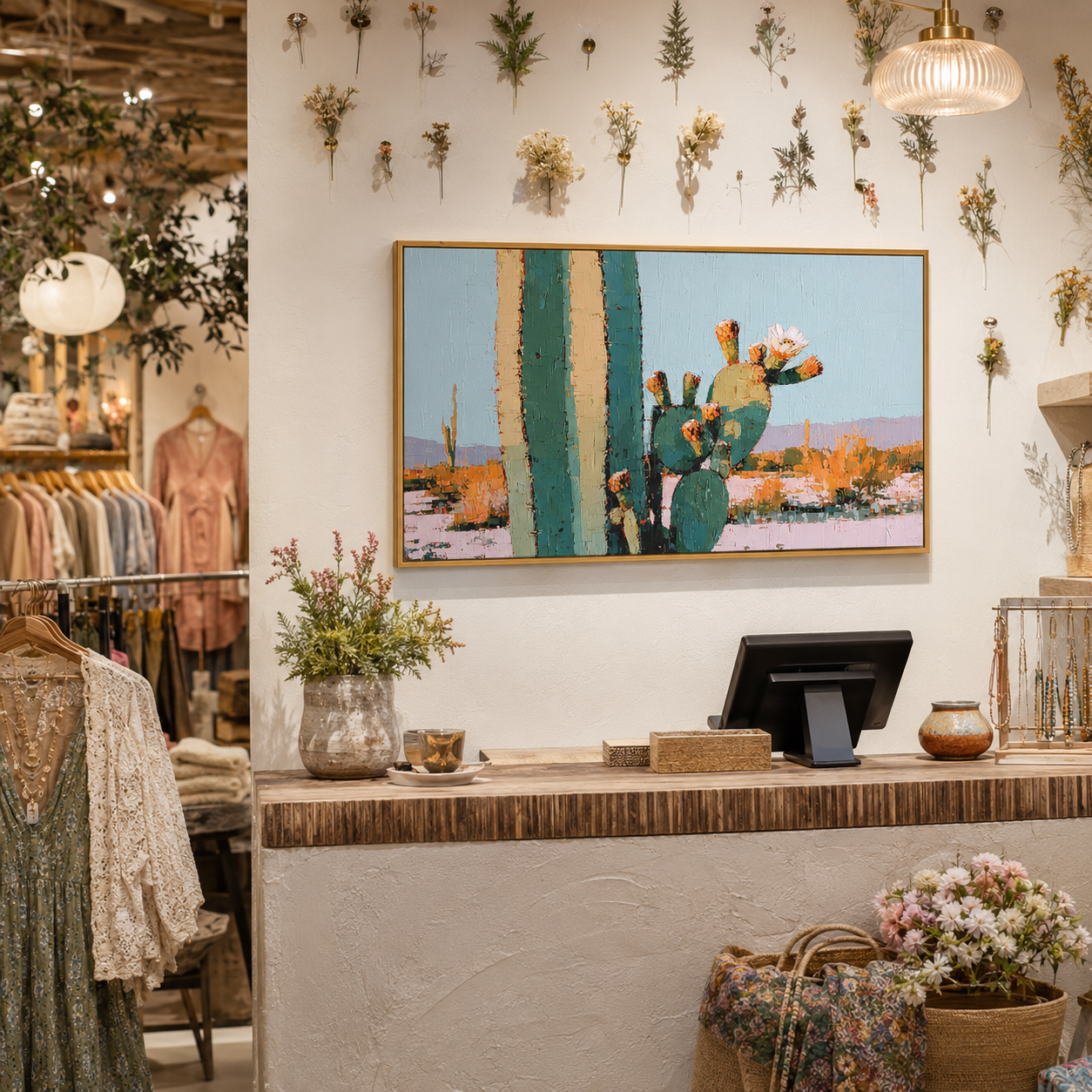 Cactus Flower — 3D UV Textured Wall Art Print (Horizontal)