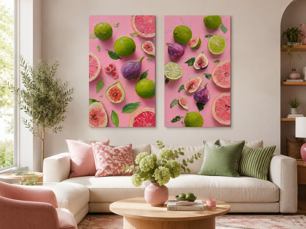 Citrus & Fig Medley — 3-Piece 3D UV Textured Wall Art Set
