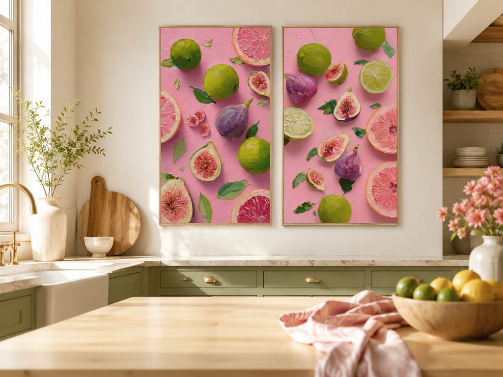 Citrus & Fig Medley — 3-Piece 3D UV Textured Wall Art Set