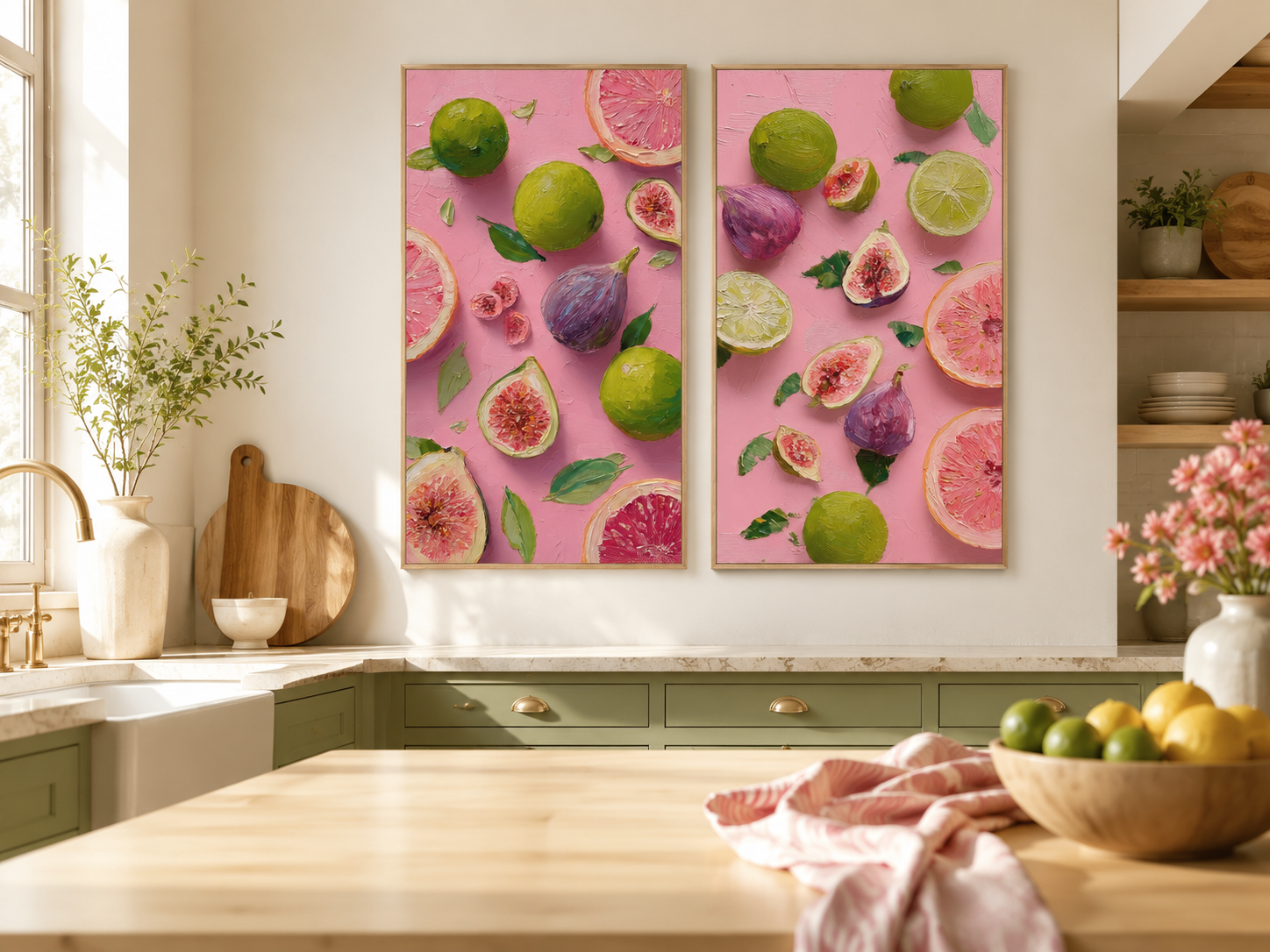 Citrus & Fig Medley — 3-Piece 3D UV Textured Wall Art Set