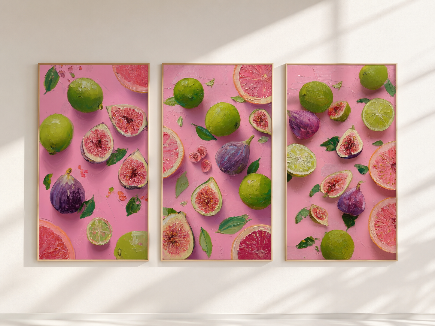 Citrus & Fig Medley — 3-Piece 3D UV Textured Wall Art Set