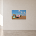 Cadillac Ranch horizontal 3D UV textured wall art print on white wall