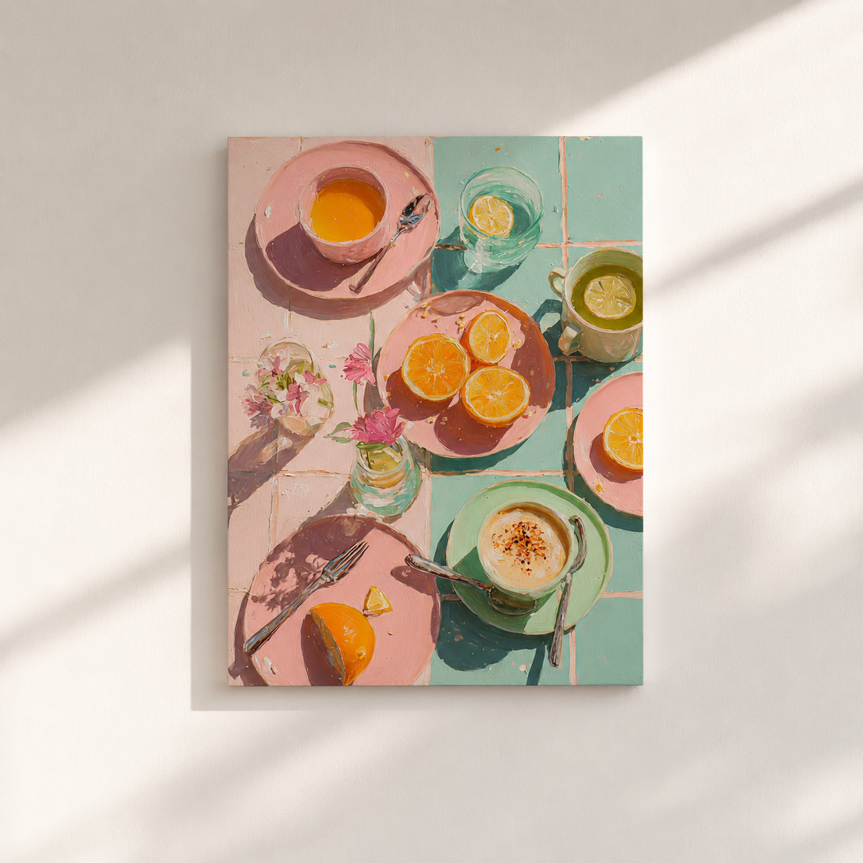 Citrus Tea Table — 3D UV Textured Wall Art Print