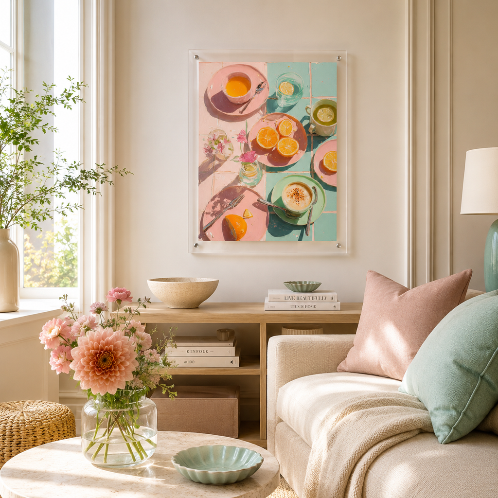Citrus Tea Table — 3D UV Textured Wall Art Print