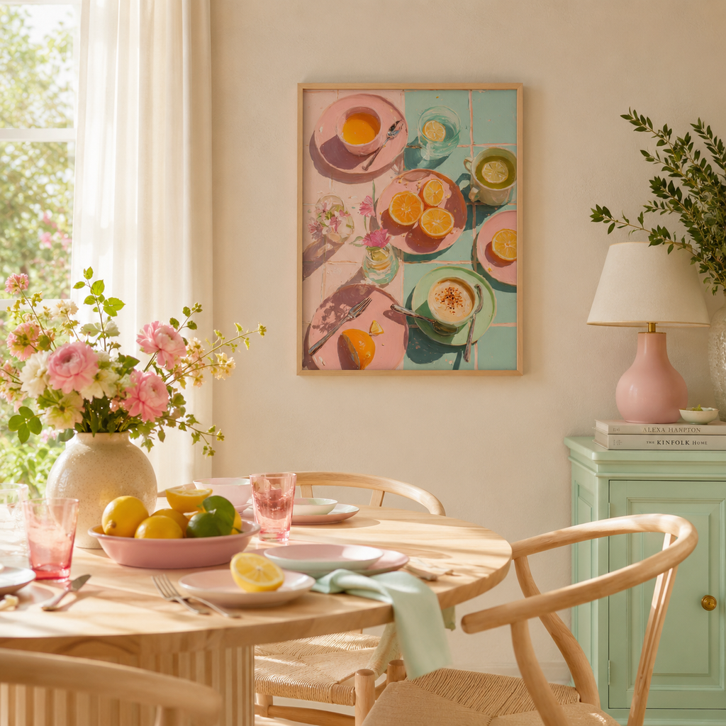 Citrus Tea Table — 3D UV Textured Wall Art Print