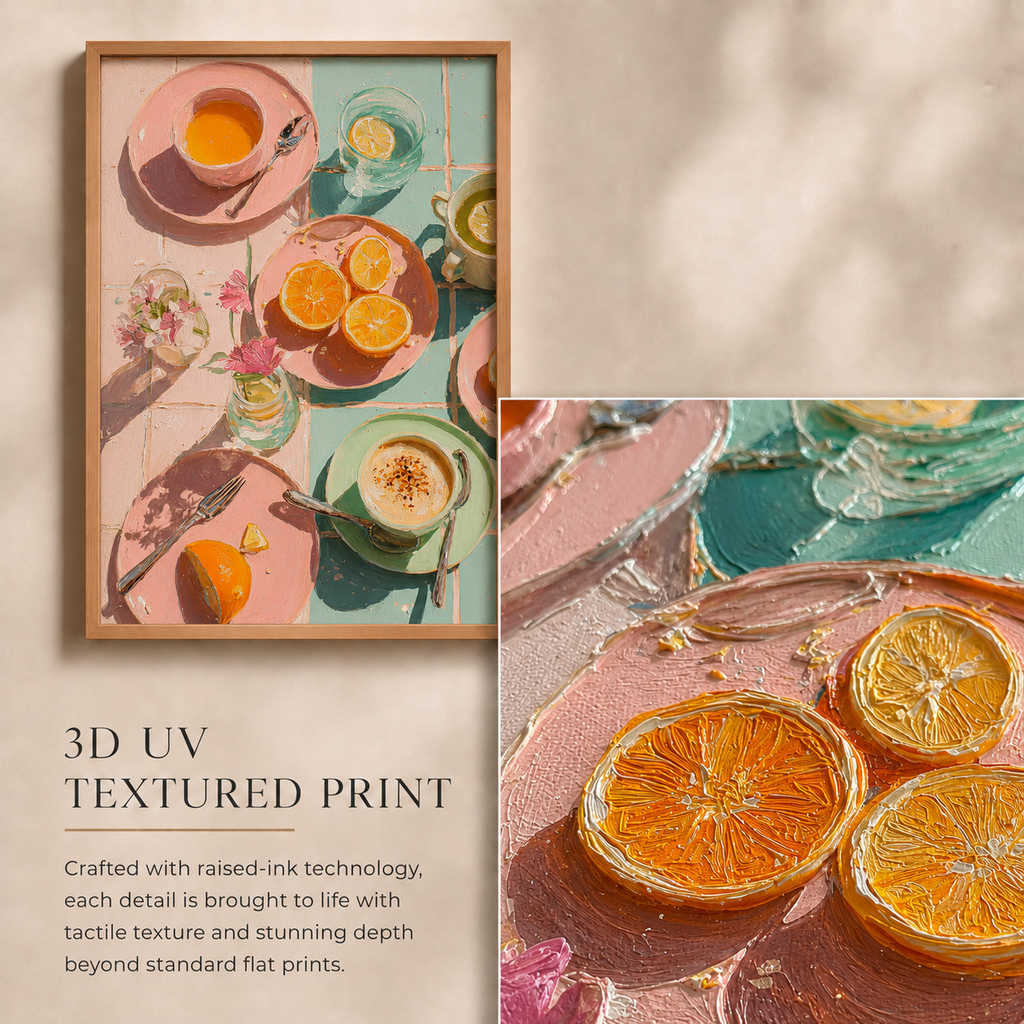 Citrus Tea Table — 3D UV Textured Wall Art Print