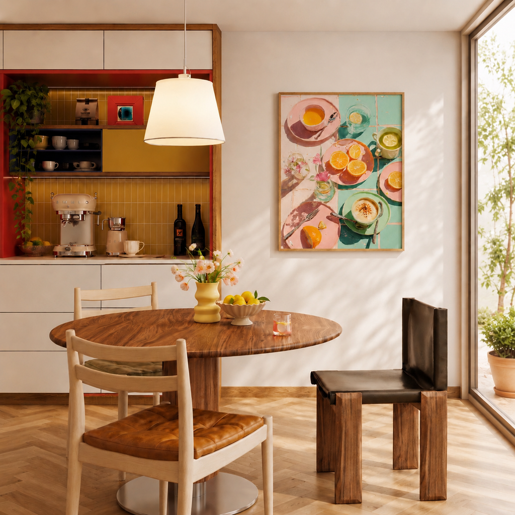 Citrus Tea Table — 3D UV Textured Wall Art Print