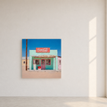 Coca-Cola vintage storefront 3D UV textured wall art print on white wall