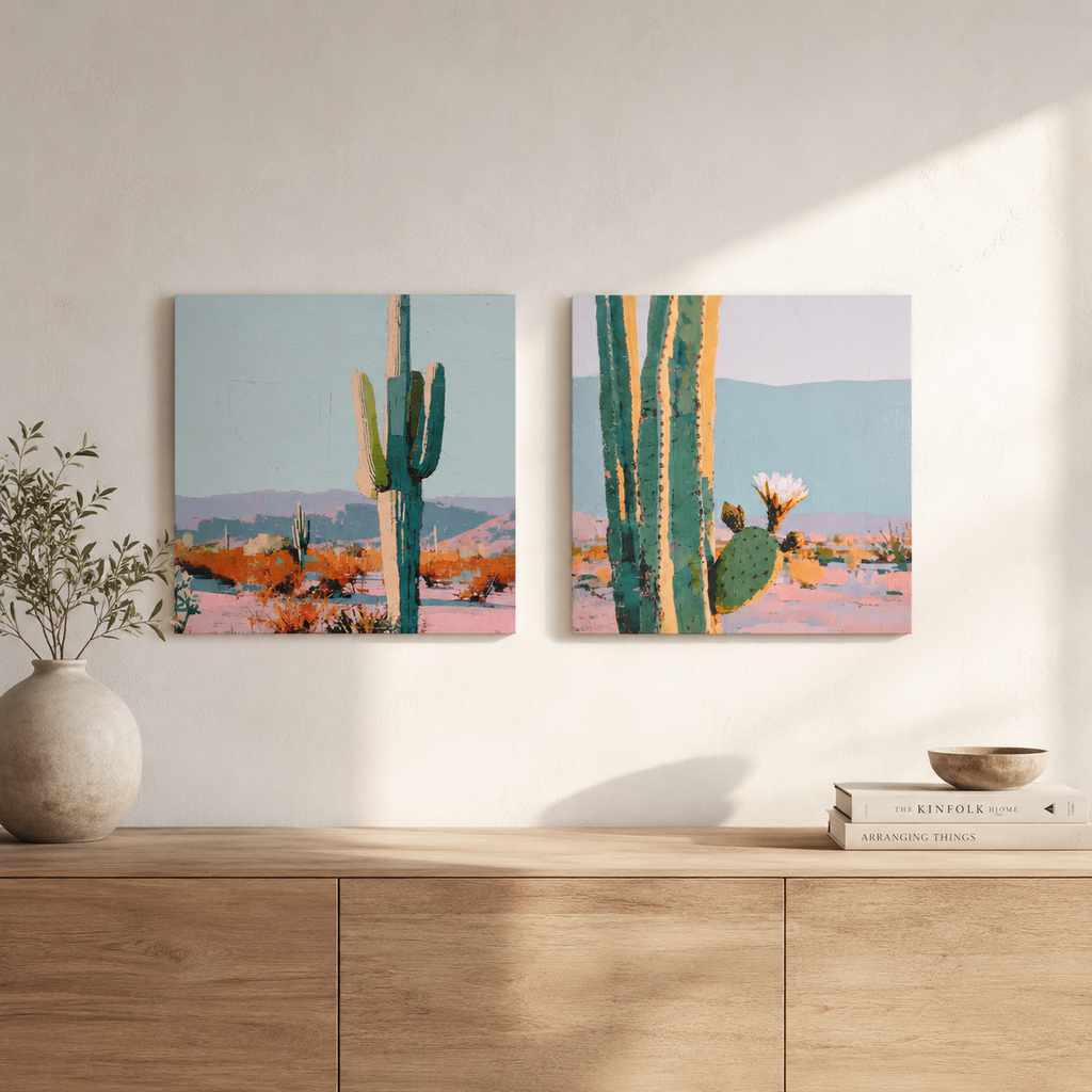 Desert Botanical — 2-Piece 3D UV Textured Wall Art Set