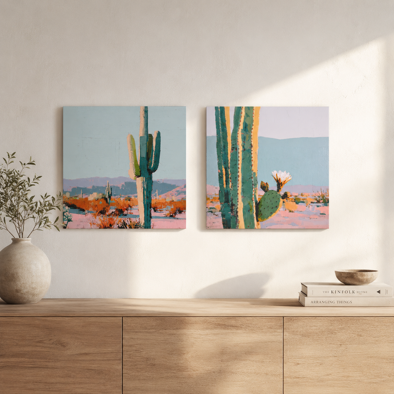 Desert Botanical — 2-Piece 3D UV Textured Wall Art Set