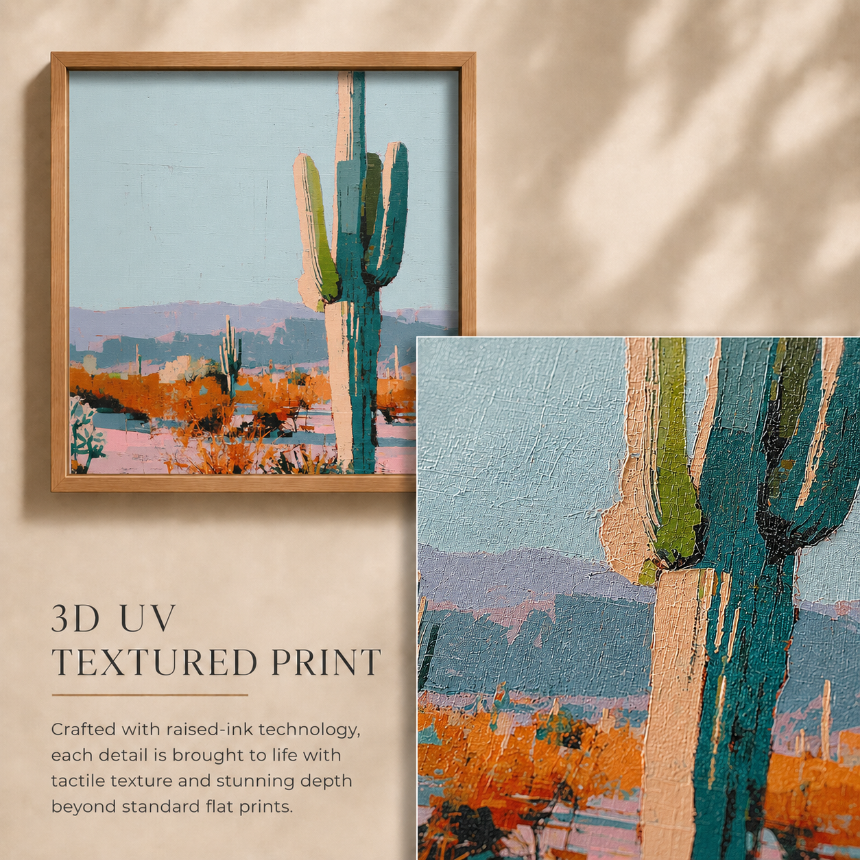Desert Botanical — 2-Piece 3D UV Textured Wall Art Set