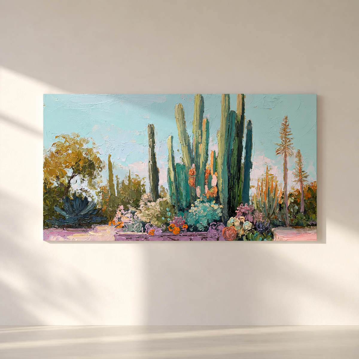 Desert Cactus Garden — 3D UV Textured Southwestern Wall Art Print