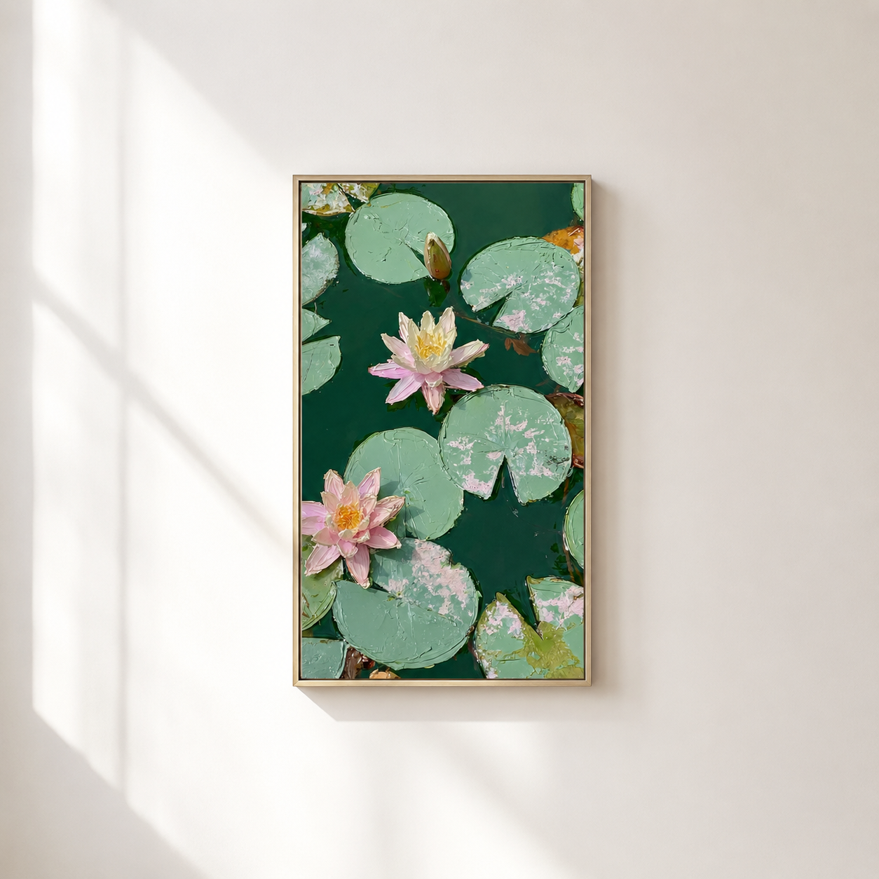 Emerald Lotus Pond — 3D UV Textured Wall Art Print