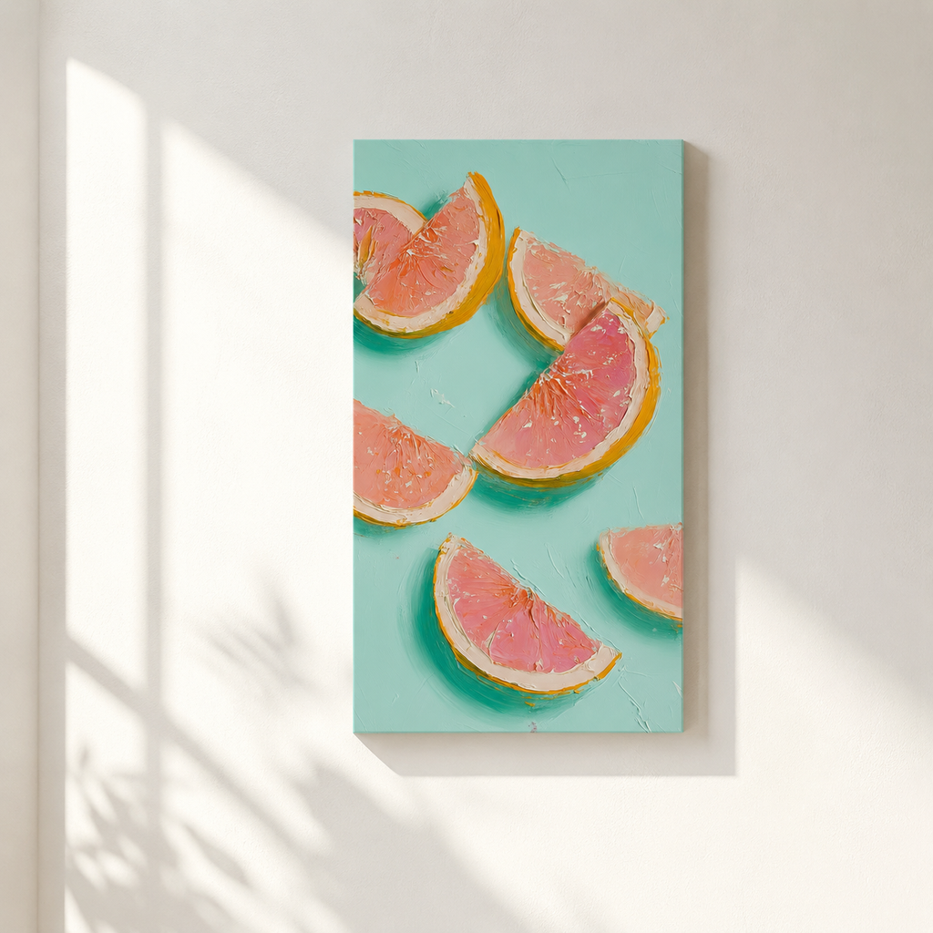 Grapefruit Pop — 3D UV Textured Wall Art Print