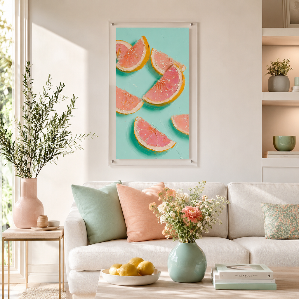 Grapefruit Pop — 3D UV Textured Wall Art Print