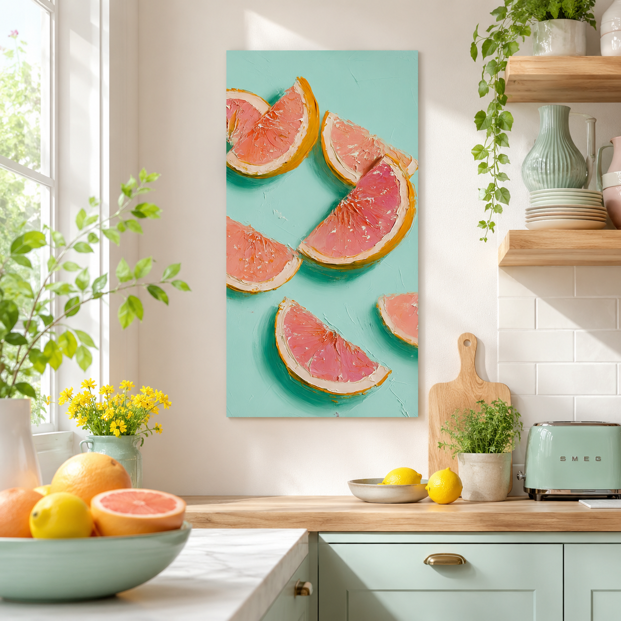Grapefruit Pop — 3D UV Textured Wall Art Print