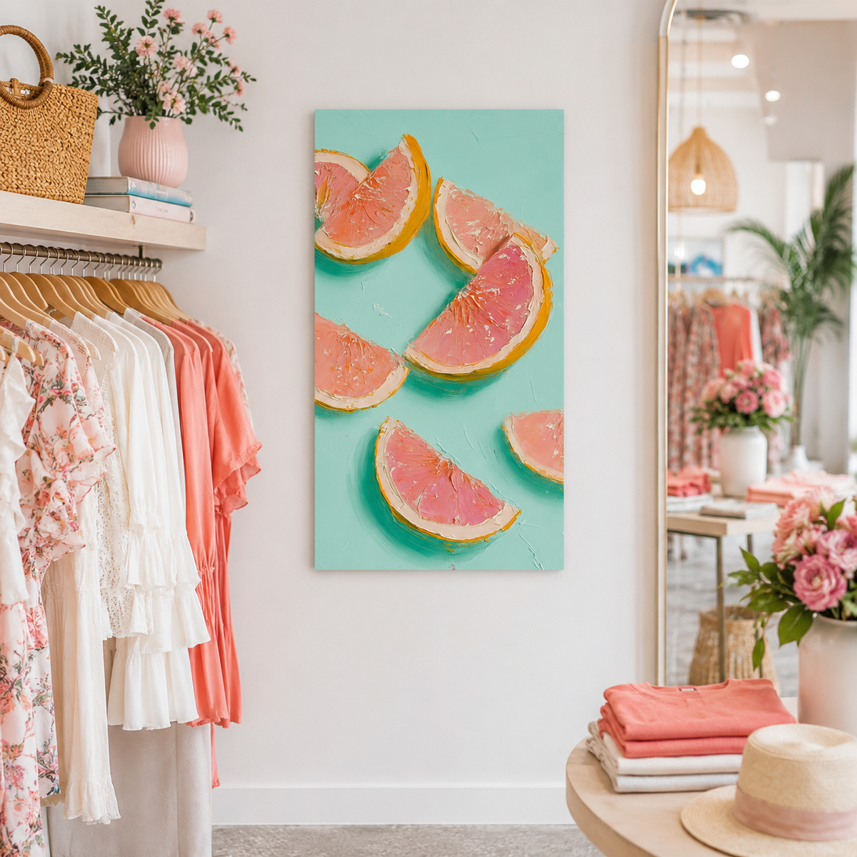 Grapefruit Pop — 3D UV Textured Wall Art Print